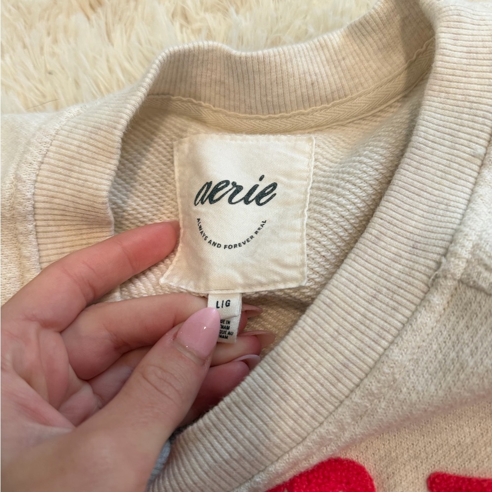 AERIE DONT BE CRABBY SWEATSHIRT PULLOVER - Picture 6 of 6